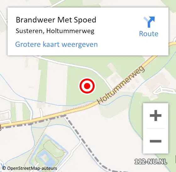 Locatie op kaart van de 112 melding: Brandweer Met Spoed Naar Susteren, Holtummerweg op 25 juli 2021 16:10