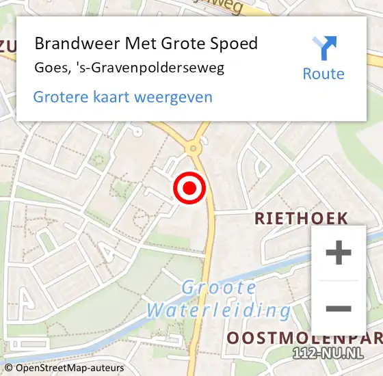 Locatie op kaart van de 112 melding: Brandweer Met Grote Spoed Naar Goes, 's-Gravenpolderseweg op 25 juli 2021 16:34