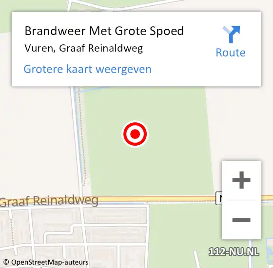 Locatie op kaart van de 112 melding: Brandweer Met Grote Spoed Naar Vuren, Graaf Reinaldweg op 25 juli 2021 16:35