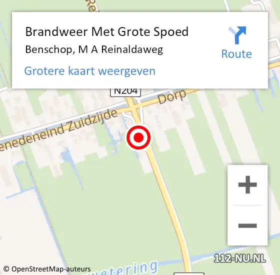 Locatie op kaart van de 112 melding: Brandweer Met Grote Spoed Naar Benschop, M A Reinaldaweg op 25 juli 2021 16:38