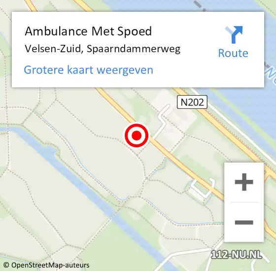 Locatie op kaart van de 112 melding: Ambulance Met Spoed Naar Velsen-Zuid, Spaarndammerweg op 25 juli 2021 16:44