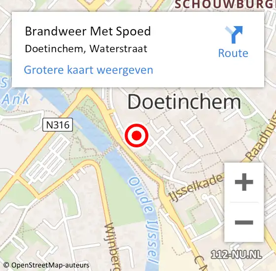 Locatie op kaart van de 112 melding: Brandweer Met Spoed Naar Doetinchem, Waterstraat op 25 juli 2021 16:50