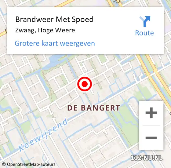 Locatie op kaart van de 112 melding: Brandweer Met Spoed Naar Zwaag, Hoge Weere op 25 juli 2021 17:04