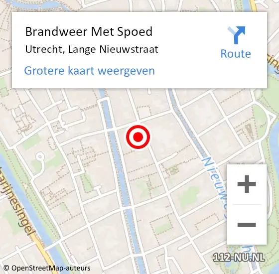 Locatie op kaart van de 112 melding: Brandweer Met Spoed Naar Utrecht, Lange Nieuwstraat op 25 juli 2021 17:31