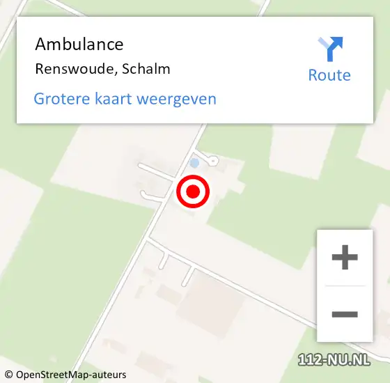 Locatie op kaart van de 112 melding: Ambulance Renswoude, Schalm op 17 juni 2014 16:35