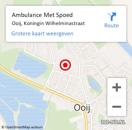 Locatie op kaart van de 112 melding: Ambulance Met Spoed Naar Ooij, Koningin Wilhelminastraat op 25 juli 2021 17:43