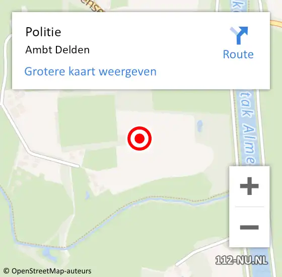 Locatie op kaart van de 112 melding: Politie Ambt Delden op 25 juli 2021 17:48