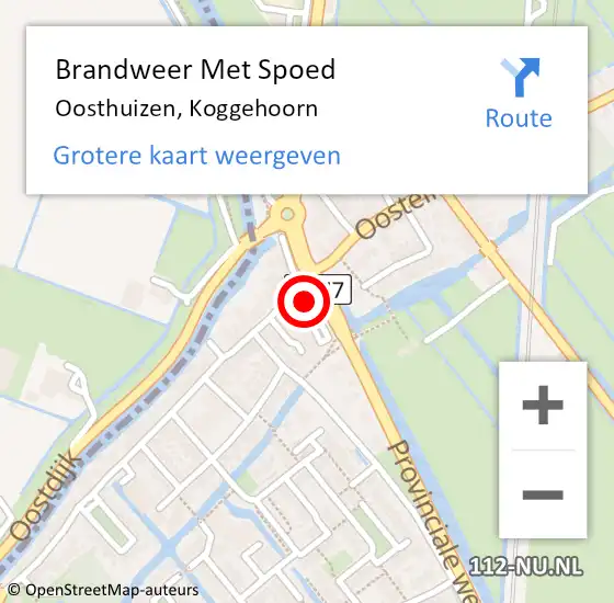 Locatie op kaart van de 112 melding: Brandweer Met Spoed Naar Oosthuizen, Koggehoorn op 25 juli 2021 18:03