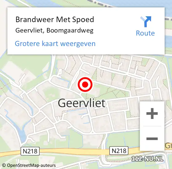 Locatie op kaart van de 112 melding: Brandweer Met Spoed Naar Geervliet, Boomgaardweg op 25 juli 2021 18:16