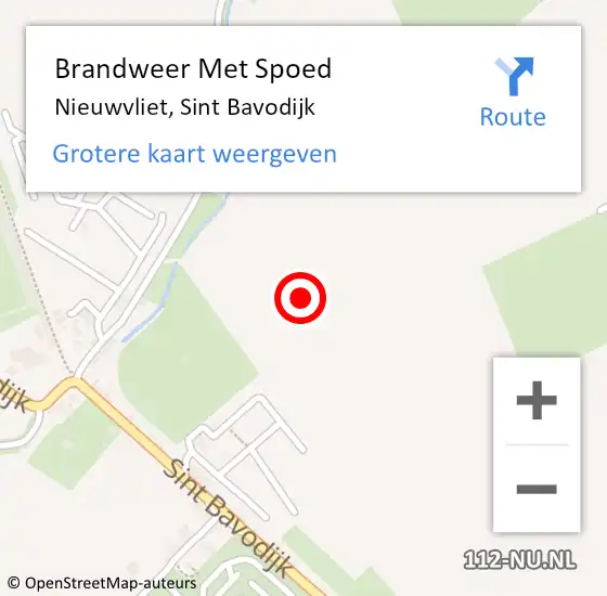 Locatie op kaart van de 112 melding: Brandweer Met Spoed Naar Nieuwvliet, Sint Bavodijk op 25 juli 2021 19:26