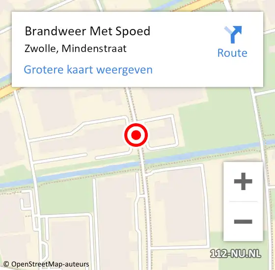 Locatie op kaart van de 112 melding: Brandweer Met Spoed Naar Zwolle, Mindenstraat op 25 juli 2021 19:29