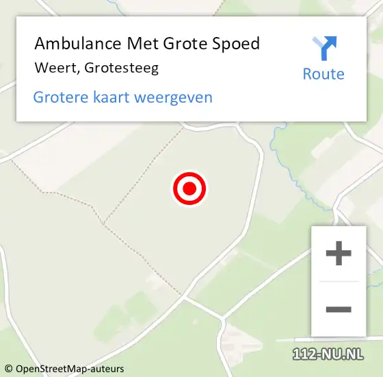 Locatie op kaart van de 112 melding: Ambulance Met Grote Spoed Naar Weert, Grotesteeg op 25 juli 2021 19:30