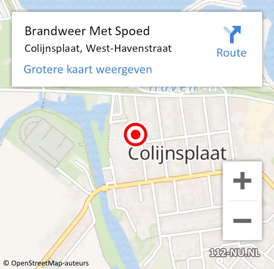 Locatie op kaart van de 112 melding: Brandweer Met Spoed Naar Colijnsplaat, West-Havenstraat op 25 juli 2021 19:42