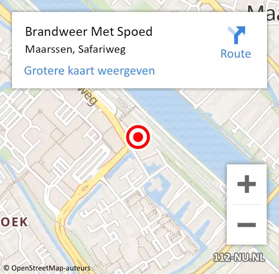 Locatie op kaart van de 112 melding: Brandweer Met Spoed Naar Maarssen, Safariweg op 25 juli 2021 19:56