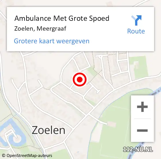 Locatie op kaart van de 112 melding: Ambulance Met Grote Spoed Naar Zoelen, Meergraaf op 25 juli 2021 20:02