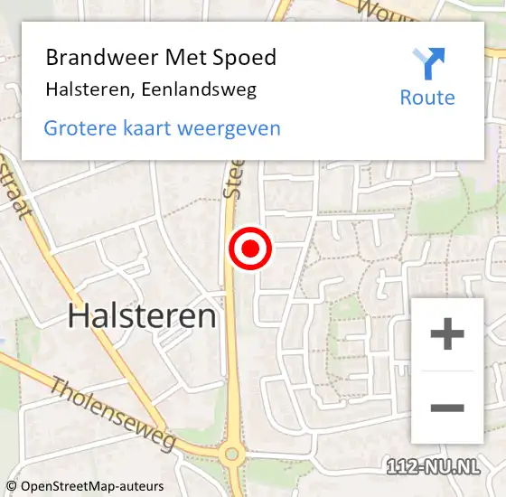 Locatie op kaart van de 112 melding: Brandweer Met Spoed Naar Halsteren, Eenlandsweg op 25 juli 2021 21:24