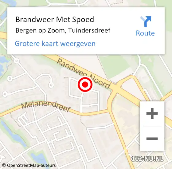 Locatie op kaart van de 112 melding: Brandweer Met Spoed Naar Bergen op Zoom, Tuindersdreef op 25 juli 2021 22:13