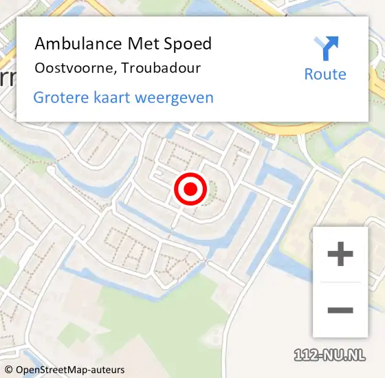 Locatie op kaart van de 112 melding: Ambulance Met Spoed Naar Oostvoorne, Troubadour op 25 juli 2021 23:09