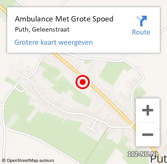 Locatie op kaart van de 112 melding: Ambulance Met Grote Spoed Naar Puth, Geleenstraat op 17 juni 2014 17:10