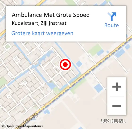 Locatie op kaart van de 112 melding: Ambulance Met Grote Spoed Naar Kudelstaart, Zijlijnstraat op 26 juli 2021 02:41