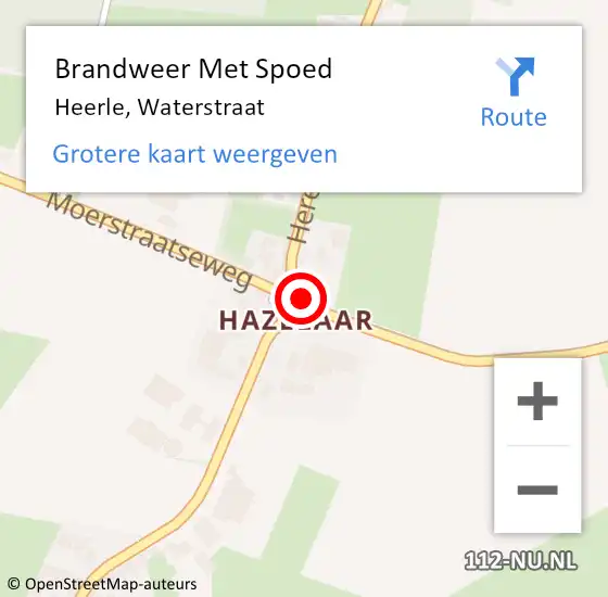 Locatie op kaart van de 112 melding: Brandweer Met Spoed Naar Heerle, Waterstraat op 26 juli 2021 04:06