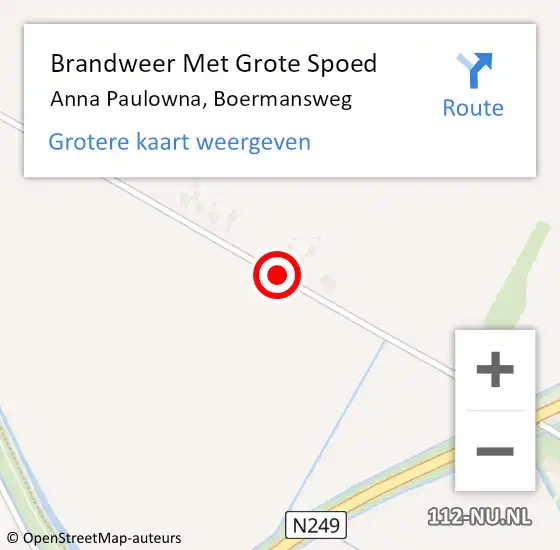 Locatie op kaart van de 112 melding: Brandweer Met Grote Spoed Naar Anna Paulowna, Boermansweg op 26 juli 2021 05:13