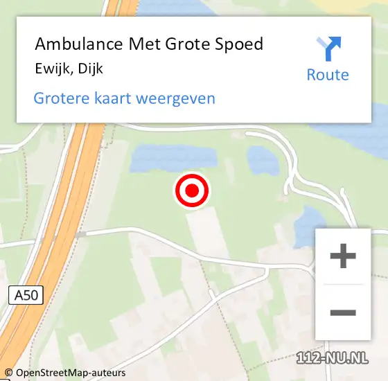 Locatie op kaart van de 112 melding: Ambulance Met Grote Spoed Naar Ewijk, Dijk op 26 juli 2021 07:15