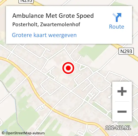 Locatie op kaart van de 112 melding: Ambulance Met Grote Spoed Naar Posterholt, Zwartemolenhof op 26 juli 2021 07:43