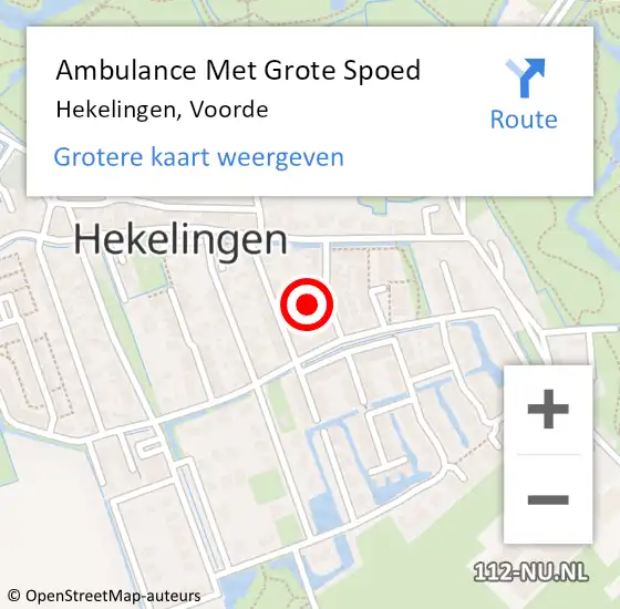 Locatie op kaart van de 112 melding: Ambulance Met Grote Spoed Naar Hekelingen, Voorde op 26 juli 2021 08:26