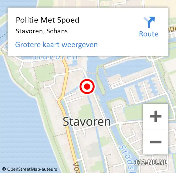 Locatie op kaart van de 112 melding: Politie Met Spoed Naar Stavoren, Schans op 26 juli 2021 09:05