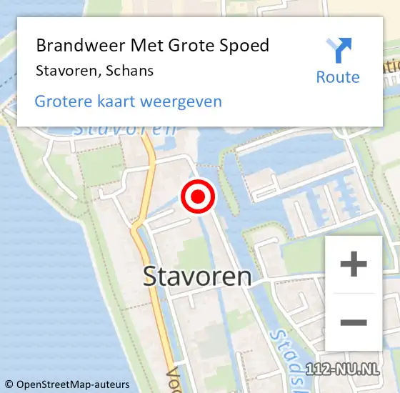 Locatie op kaart van de 112 melding: Brandweer Met Grote Spoed Naar Stavoren, Schans op 26 juli 2021 09:06