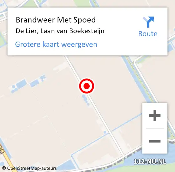 Locatie op kaart van de 112 melding: Brandweer Met Spoed Naar De Lier, Laan van Boekesteijn op 26 juli 2021 09:24