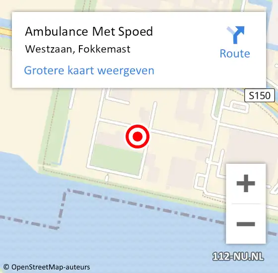 Locatie op kaart van de 112 melding: Ambulance Met Spoed Naar Westzaan, Fokkemast op 26 juli 2021 10:18