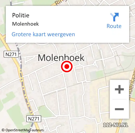 Locatie op kaart van de 112 melding: Politie Molenhoek op 26 juli 2021 10:24