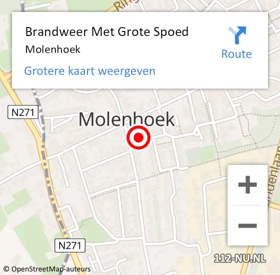 Locatie op kaart van de 112 melding: Brandweer Met Grote Spoed Naar Molenhoek op 26 juli 2021 10:24