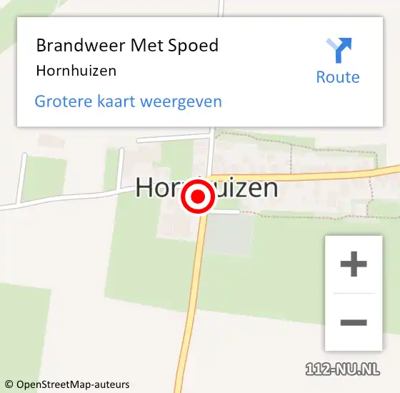 Locatie op kaart van de 112 melding: Brandweer Met Spoed Naar Hornhuizen op 26 juli 2021 11:10