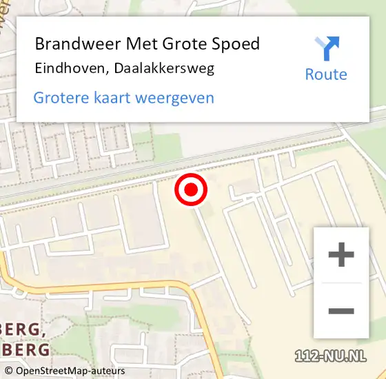 Locatie op kaart van de 112 melding: Brandweer Met Grote Spoed Naar Eindhoven, Daalakkersweg op 26 juli 2021 11:14