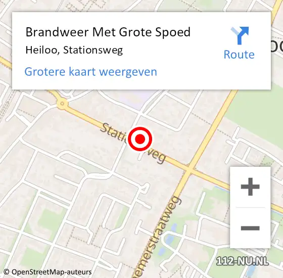 Locatie op kaart van de 112 melding: Brandweer Met Grote Spoed Naar Heiloo, Stationsweg op 26 juli 2021 11:36