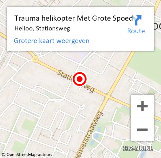 Locatie op kaart van de 112 melding: Trauma helikopter Met Grote Spoed Naar Heiloo, Stationsweg op 26 juli 2021 11:37