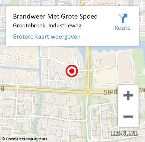 Locatie op kaart van de 112 melding: Brandweer Met Grote Spoed Naar Grootebroek, Industrieweg op 17 juni 2014 17:54