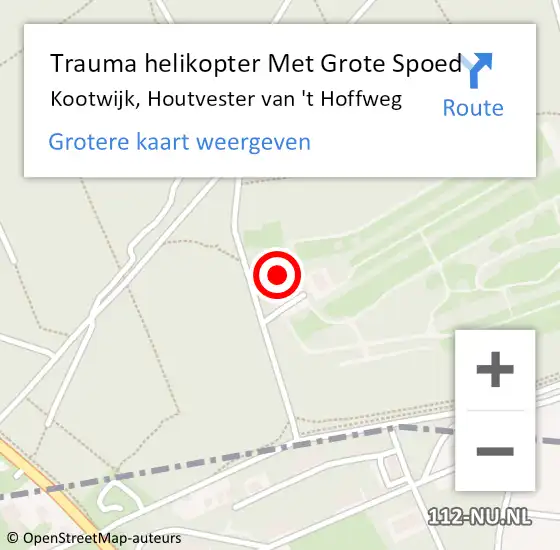 Locatie op kaart van de 112 melding: Trauma helikopter Met Grote Spoed Naar Kootwijk, Houtvester van 't Hoffweg op 26 juli 2021 12:38