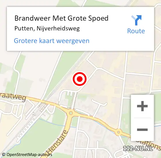 Locatie op kaart van de 112 melding: Brandweer Met Grote Spoed Naar Putten, Nijverheidsweg op 26 juli 2021 14:02