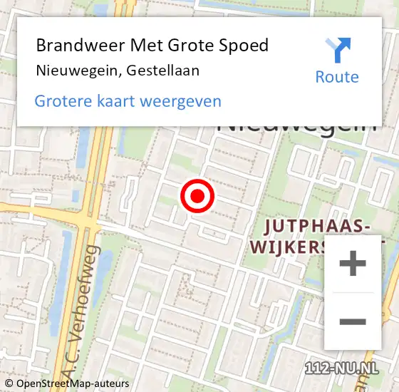 Locatie op kaart van de 112 melding: Brandweer Met Grote Spoed Naar Nieuwegein, Gestellaan op 26 juli 2021 14:17