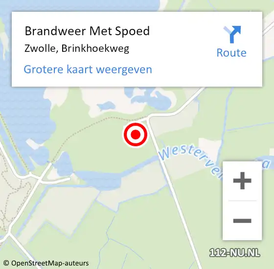 Locatie op kaart van de 112 melding: Brandweer Met Spoed Naar Zwolle, Brinkhoekweg op 26 juli 2021 14:21