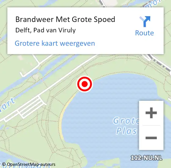 Locatie op kaart van de 112 melding: Brandweer Met Grote Spoed Naar Delft, Pad van Viruly op 26 juli 2021 14:38