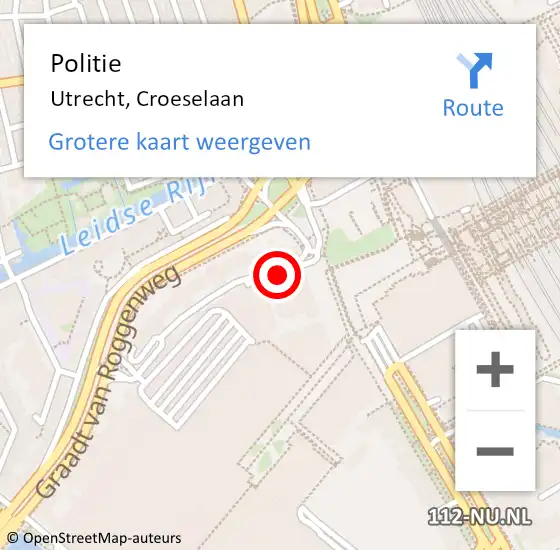 Locatie op kaart van de 112 melding: Politie Utrecht, Croeselaan op 26 juli 2021 15:09