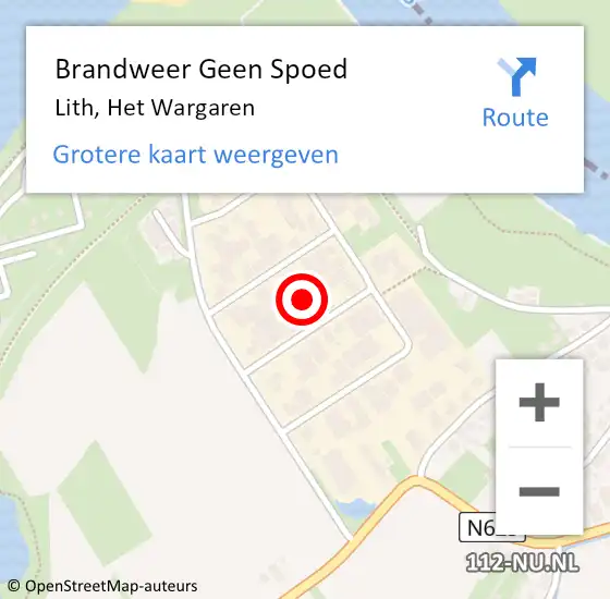 Locatie op kaart van de 112 melding: Brandweer Geen Spoed Naar Lith, Het Wargaren op 26 juli 2021 15:36