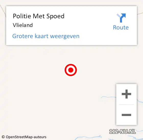 Locatie op kaart van de 112 melding: Politie Met Spoed Naar Vlieland op 26 juli 2021 16:14