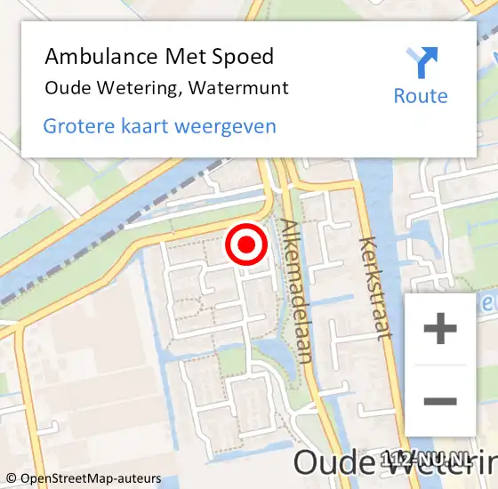 Locatie op kaart van de 112 melding: Ambulance Met Spoed Naar Oude Wetering, Watermunt op 26 juli 2021 16:36