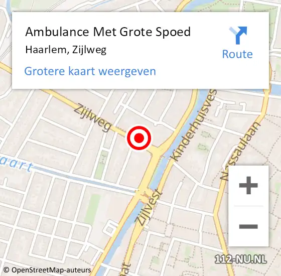 Locatie op kaart van de 112 melding: Ambulance Met Grote Spoed Naar Haarlem, Zijlweg op 26 juli 2021 16:37